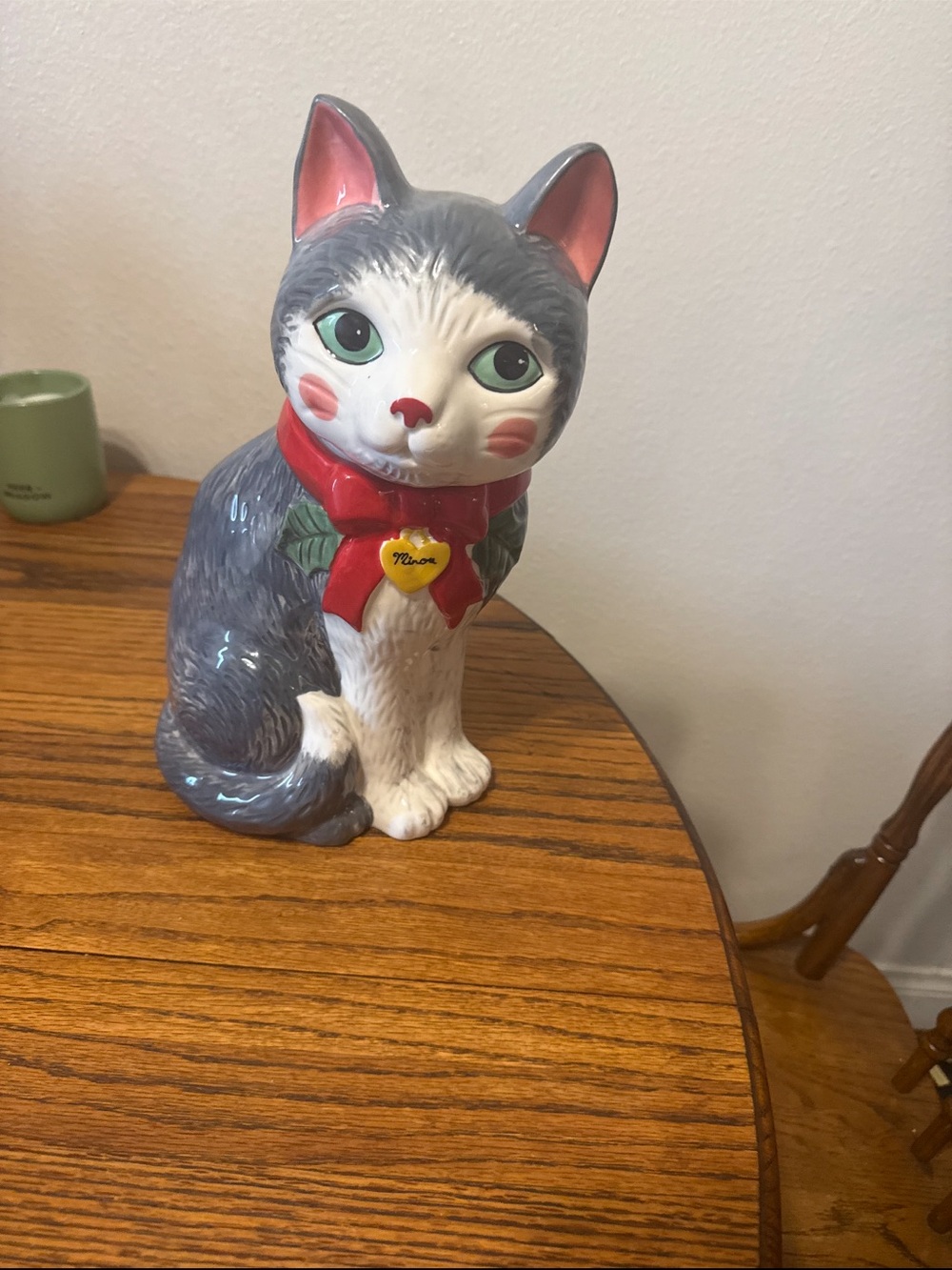 Anthropologie kitchen cat ceramic heavy cookie jar never used